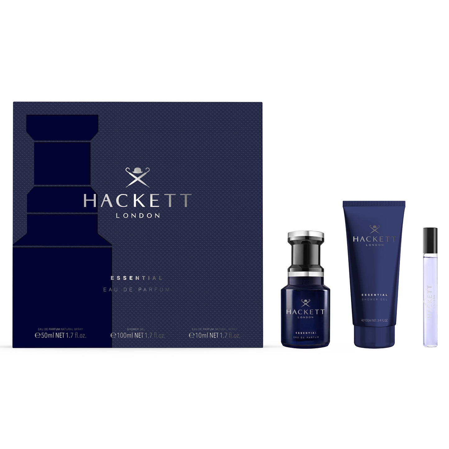 Hackett Essential Geschenkset Eau de Parfum + Shower Gel + Travel Spray