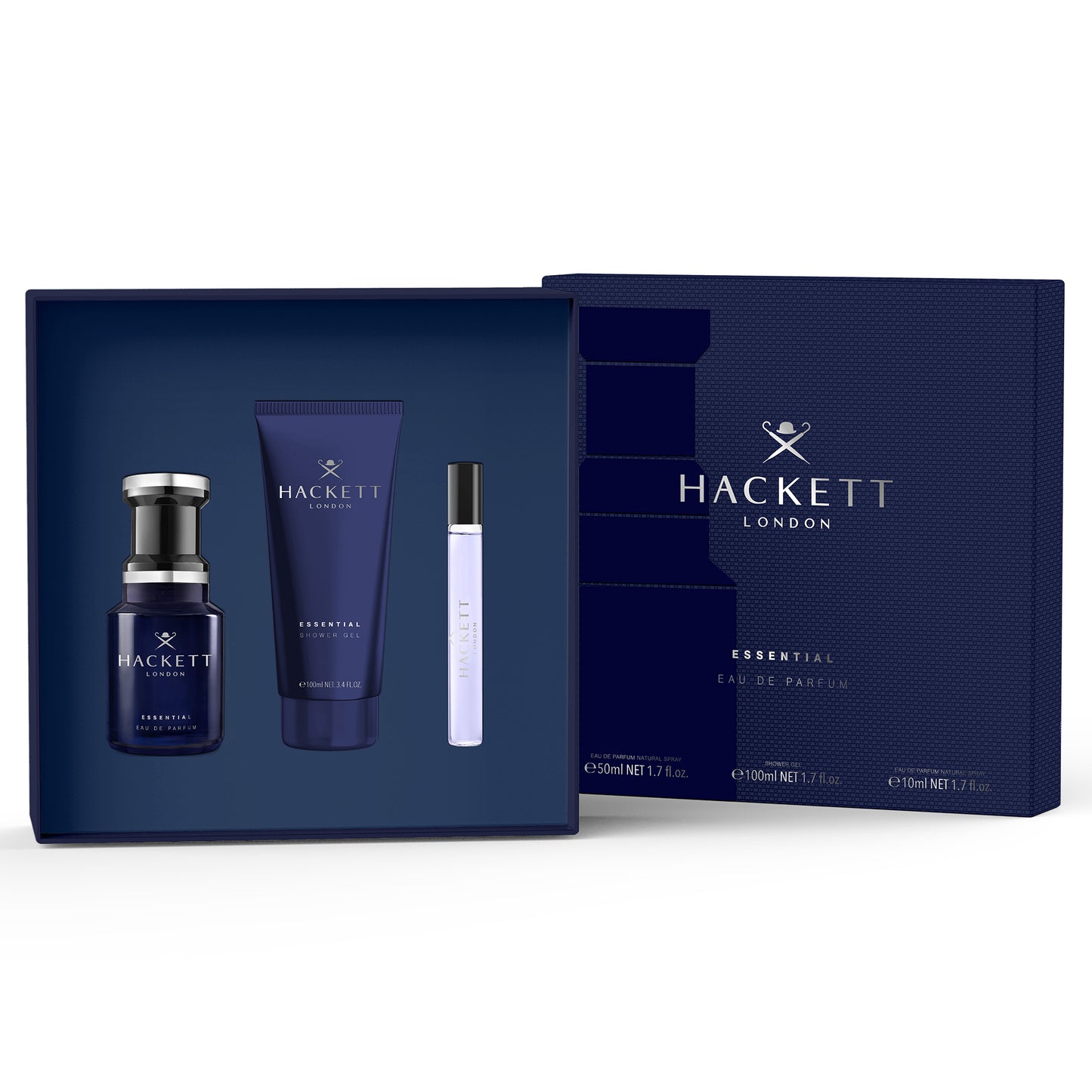 Hackett Essential Geschenkset Eau de Parfum + Shower Gel + Travel Spray