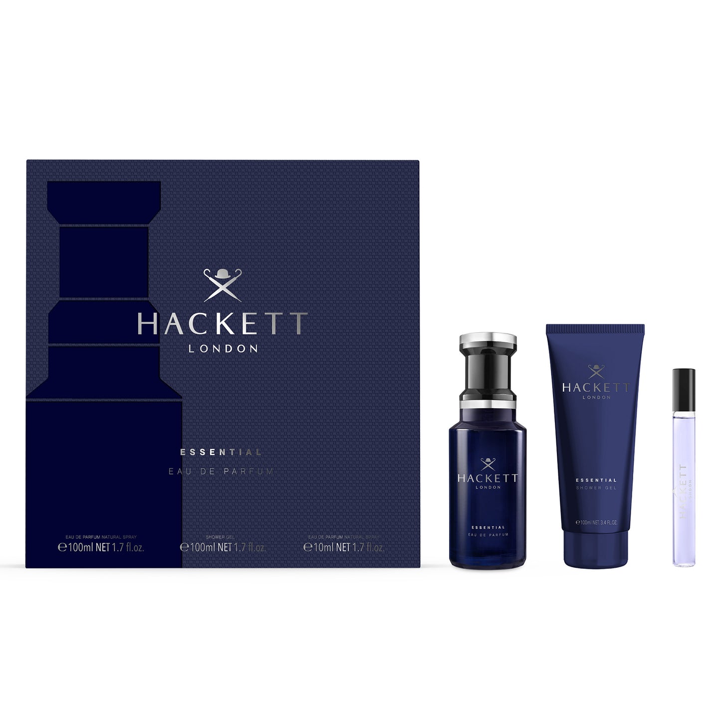 Hackett Essential Geschenkset Eau de Parfum + Shower Gel + Travel Spray