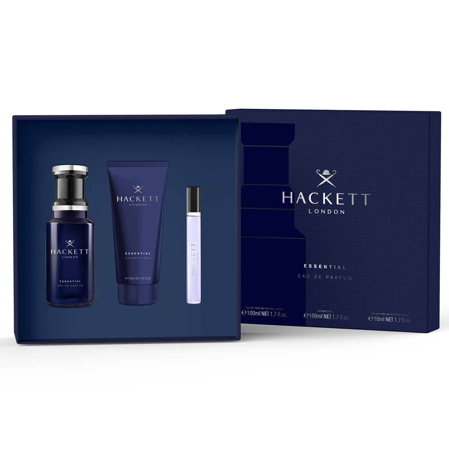 Hackett Essential Geschenkset Eau de Parfum + Shower Gel + Travel Spray