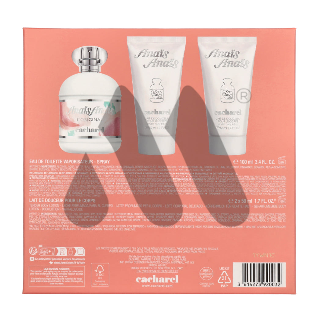 Cacharel Anais Anais L'Original Geschenkset Eau de Toilette 100ml + 2x Body Lotion 50ml